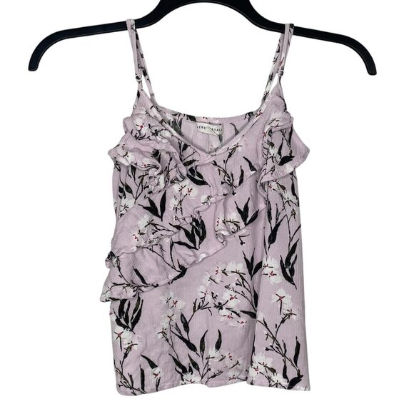Aeropostale Camisole Top Size Small Floral Ruffles V-Neck Adjustable Straps - Picture 1 of 6